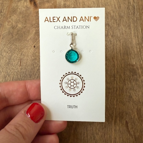 NWT Alex and Ani December Birthstone Blue Zircon Swarovski Crystal Charm Station - Picture 1 of 2